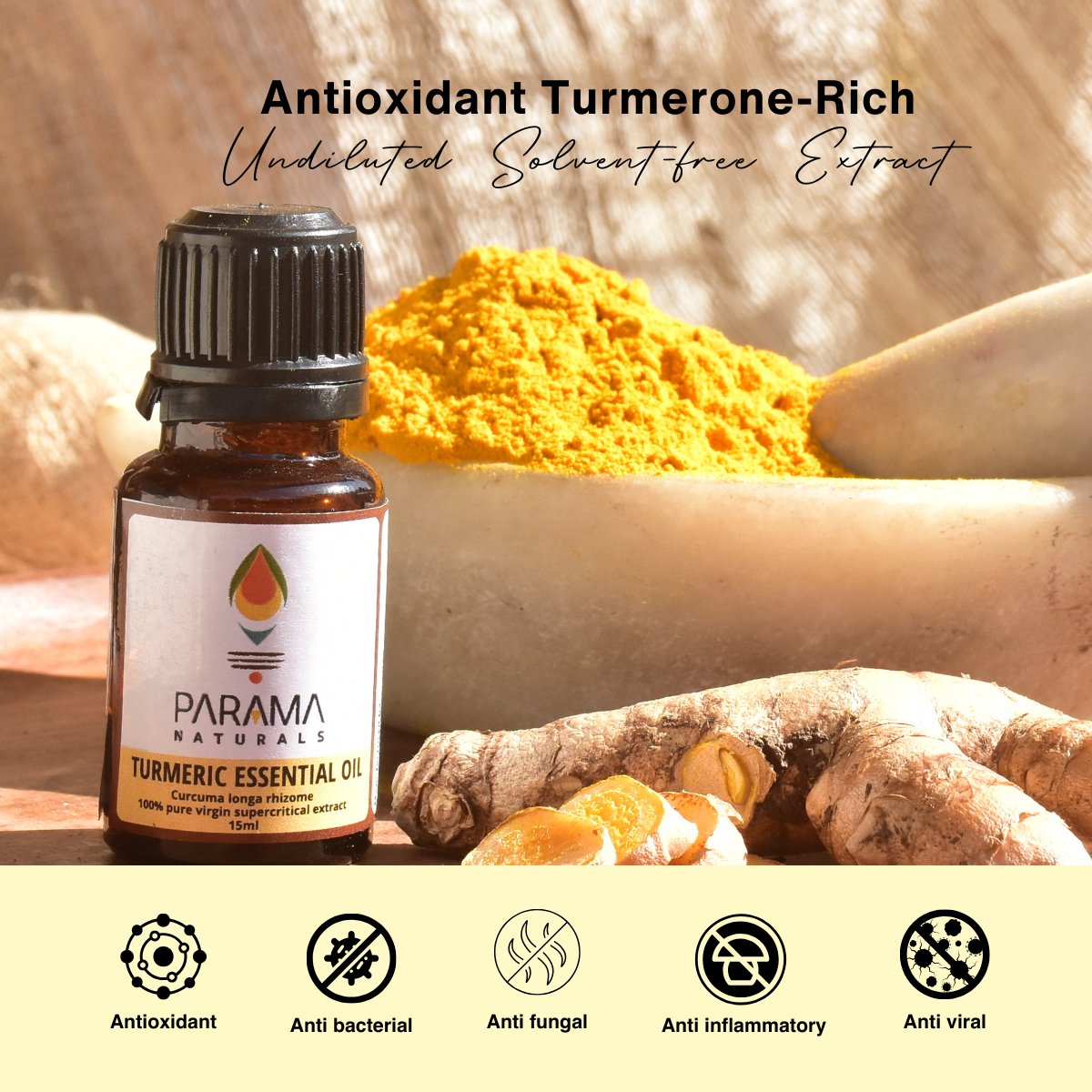 Turmeric Essential Oil | Supercritical CO2 extract - 15ml | Verified Sustainable by Brown Living™