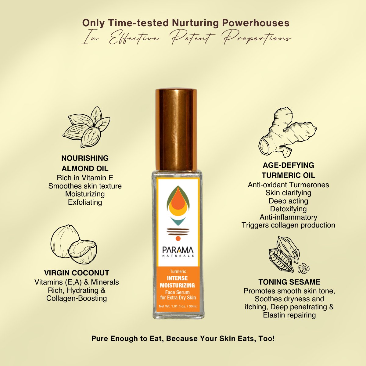 Turmeric Intense Moisturizing Face Serum for Extra Dry Skin - 30ml | Verified Sustainable by Brown Living™