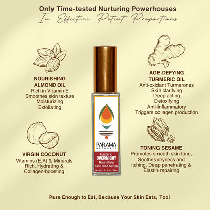 Turmeric Overnight Nourishing Face Oil & Serum for Anti - aging | Verified Sustainable by Brown Living™