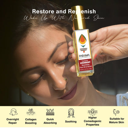 Turmeric Overnight Nourishing Face Oil & Serum for Anti - aging | Verified Sustainable by Brown Living™