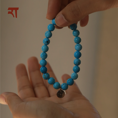 Turquoise Bracelet | Handmade Spiritual Healing Jewelry – Womens Bracelets on Brown Living™. SKU: RA-BR-TQ-01. Img 3.