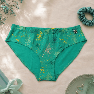 Turquoise Cotton Bikini Bottom – Womens Underwear on Brown Living™. SKU: 008Triangle-BikiniTorqSpltrAOPXS. Img 6.