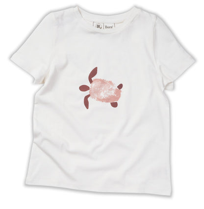 Turtle by Human Nature Kids Unisex Organic Cotton T-shirt | White | Verified Sustainable by Brown Living™