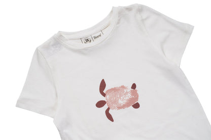 Turtle by Human Nature Kids Unisex Organic Cotton T-shirt | White | Verified Sustainable by Brown Living™