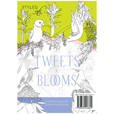 Tweets and Blooms Colouring Book | Tear - Out Sheets & Stickers – Notebooks & Notepads on Brown Living™. SKU: 05-BK05-Colour. Img 3.
