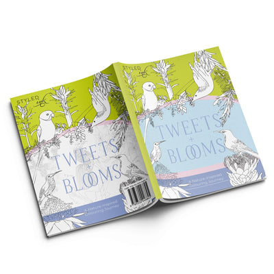 Tweets and Blooms Colouring Book | Tear - Out Sheets & Stickers – Notebooks & Notepads on Brown Living™. SKU: 05-BK05-Colour. Img 4.