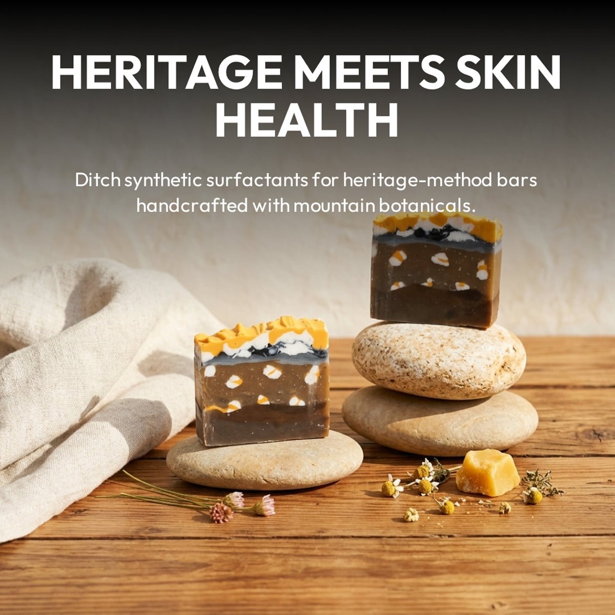 Twilight Herbscape Soap – Herbal Infused Natural Bathing Bar – Soap on Brown Living™. SKU: LN-TH-01. Img 2.