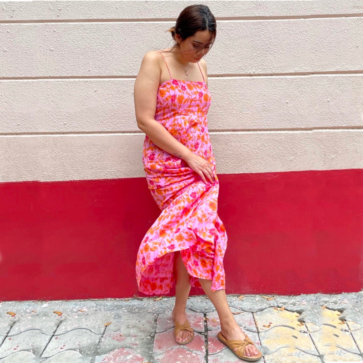 Twyla Dress – Cotton Midi Dress for Women – Womens Dress by erna available on Brown Living™. Xs . SKU: ER - TWYLA - DRS - XS - 001. Img 3.