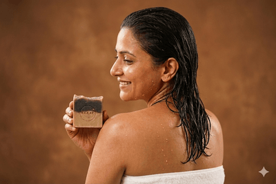 Ubtan Cold Processed Soap - Purifying Neem & Turmeric – Body Soap on Brown Living™. SKU: BGCPS000004. Img 3.