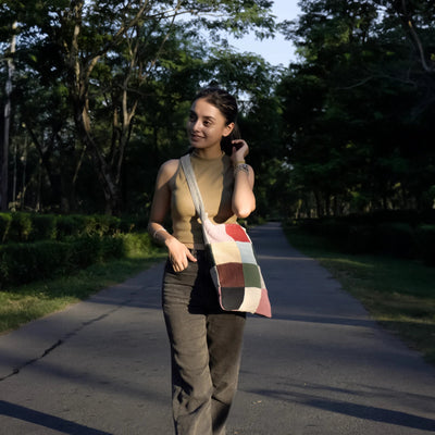 Ukiyo Crossbody Tote | Sustainable Everyday Tote Bag | Minimal Utility – Womens Handbag on Brown Living™. SKU: OGSBGUKMIX. Img 7.