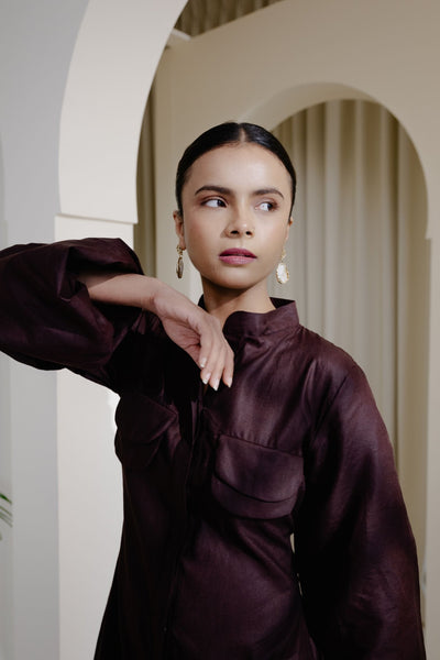 Umber Maxi Dress For Women Linen Cotton Blend Dress – Womens Dress on Brown Living™. SKU: LC-UMR-XS. Img 5.