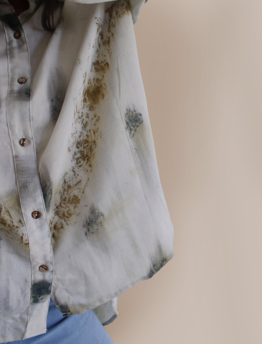 Umi Handwoven Khadi Tussar Cotton Shirt White | Verified Sustainable by Brown Living™