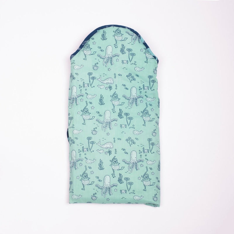 Under The Sea- Knitted Cotton Baby Wrap | Verified Sustainable Baby Swaddle on Brown Living™