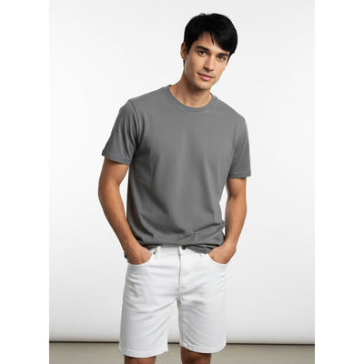 Unisex Natural Dye Solid Tee Dark Grey Cotton T-Shirt – Womens T-Shirt on Brown Living™. SKU: UTP-N25101-S-DKGY. Img 2.