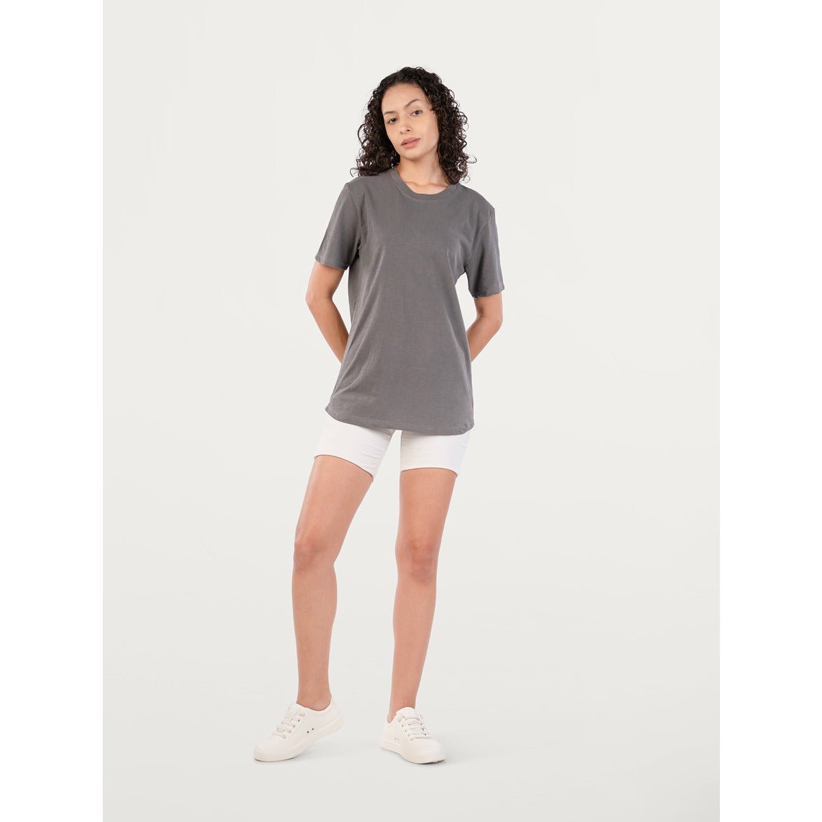 Unisex Natural Dye Solid Tee Dark Grey Cotton T-Shirt – Mens T-Shirt on Brown Living™. SKU: UTP-N25101-S-DKGY. Img 4.
