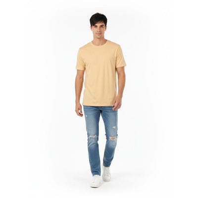 Unisex Natural Dye Solid Tee Harvest Yellow Cotton T-Shirt – Womens T-Shirt on Brown Living™. SKU: UTP-N25101-S-HRYL. Img 10.
