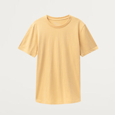 Unisex Natural Dye Solid Tee Harvest Yellow Cotton T-Shirt – Mens T-Shirt on Brown Living™. SKU: UTP-N25101-S-HRYL. Img 5.