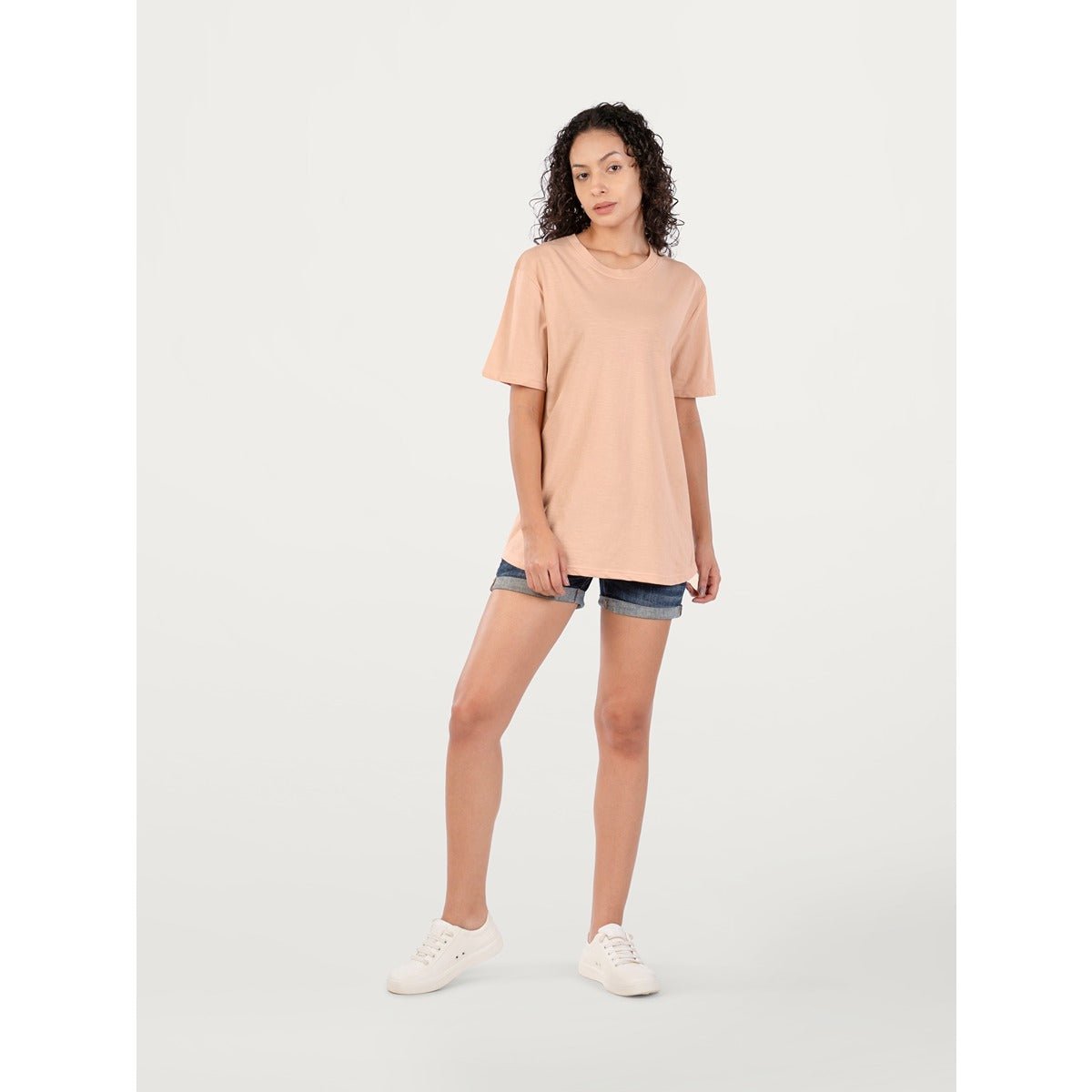 Unisex Natural Dye Solid Tee Peach Cotton T-Shirt – Mens T-Shirt on Brown Living™. SKU: UTP-N25101-S-PCH. Img 4.