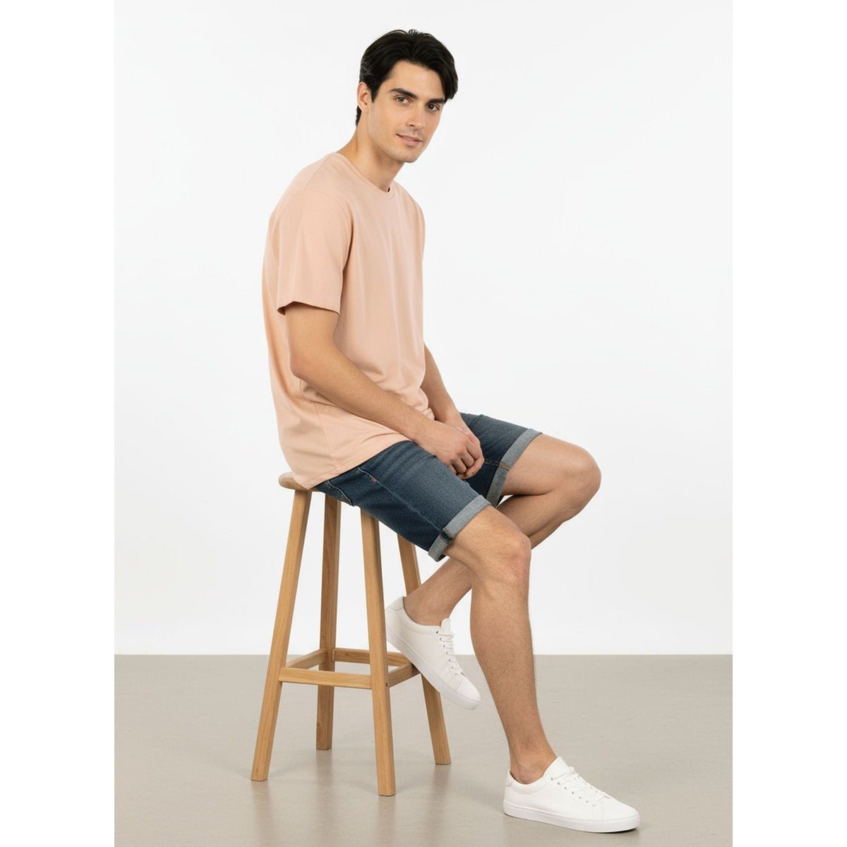 Unisex Natural Dye Solid Tee Peach Cotton T-Shirt – Womens T-Shirt on Brown Living™. SKU: UTP-N25101-S-PCH. Img 7.