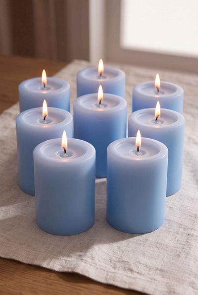 Unscented Pillar Candle Set | Decorative Home Candles – Outdoor Candles on Brown Living™. SKU: IVRPCS8. Img 27.