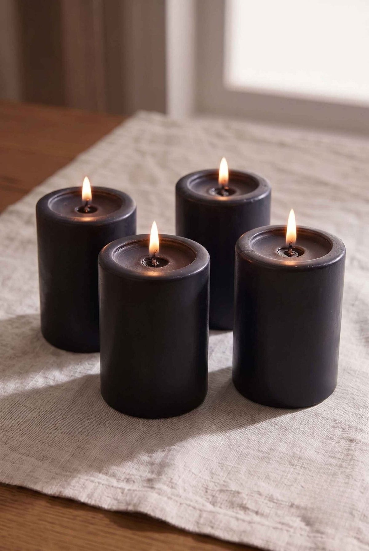 Unscented Pillar Candle Set | Decorative Home Candles – Outdoor Candles on Brown Living™. SKU: IVRPCSB4. Img 12.