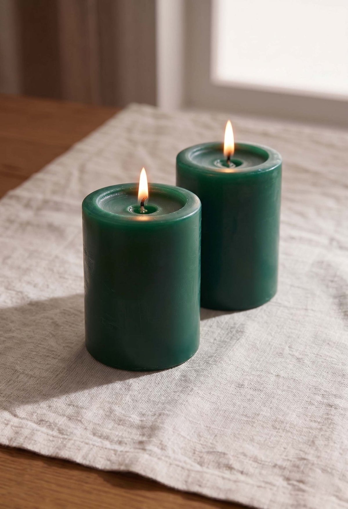 Unscented Pillar Candle Set | Decorative Home Candles – Outdoor Candles on Brown Living™. SKU: IVRPCSG. Img 9.