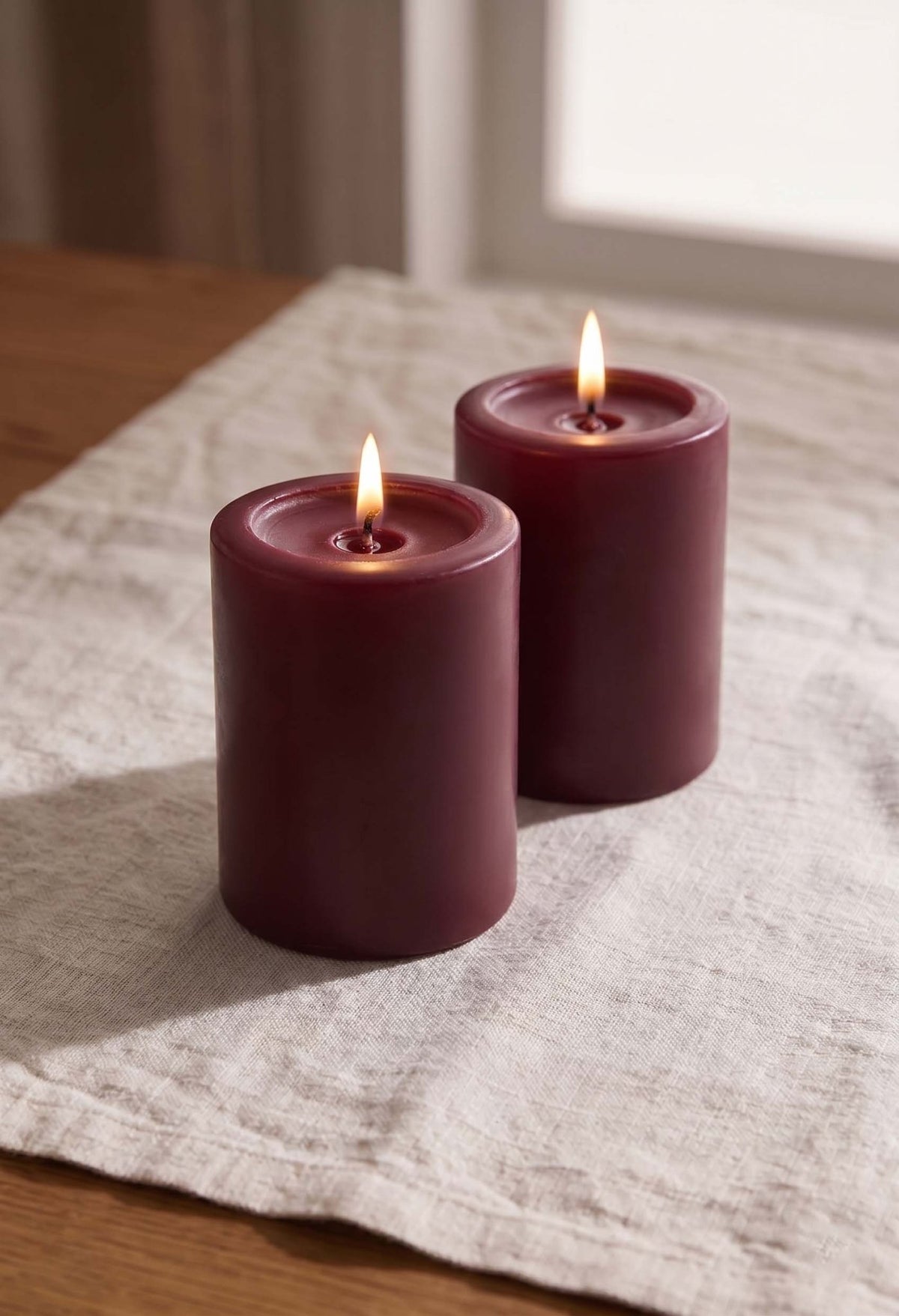 Unscented Pillar Candle Set | Decorative Home Candles – Outdoor Candles on Brown Living™. SKU: IVRPCSM. Img 7.