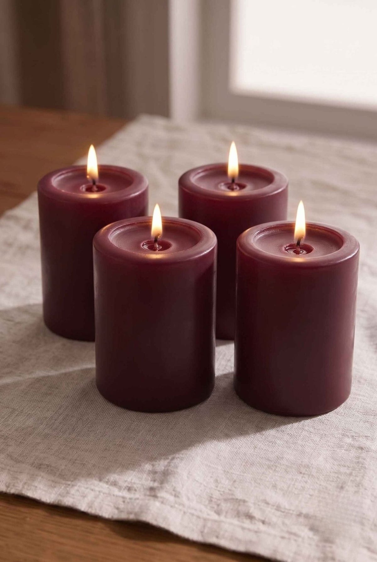 Unscented Pillar Candle Set | Decorative Home Candles – Outdoor Candles on Brown Living™. SKU: IVRPCSM4. Img 11.