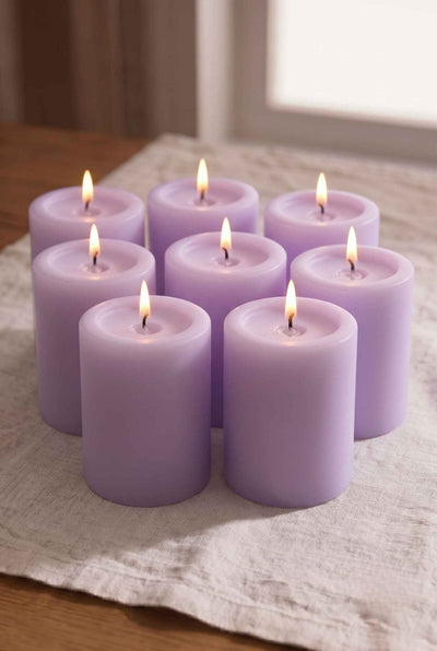 Unscented Pillar Candle Set | Decorative Home Candles – Outdoor Candles on Brown Living™. SKU: IVRPCSPR8. Img 23.