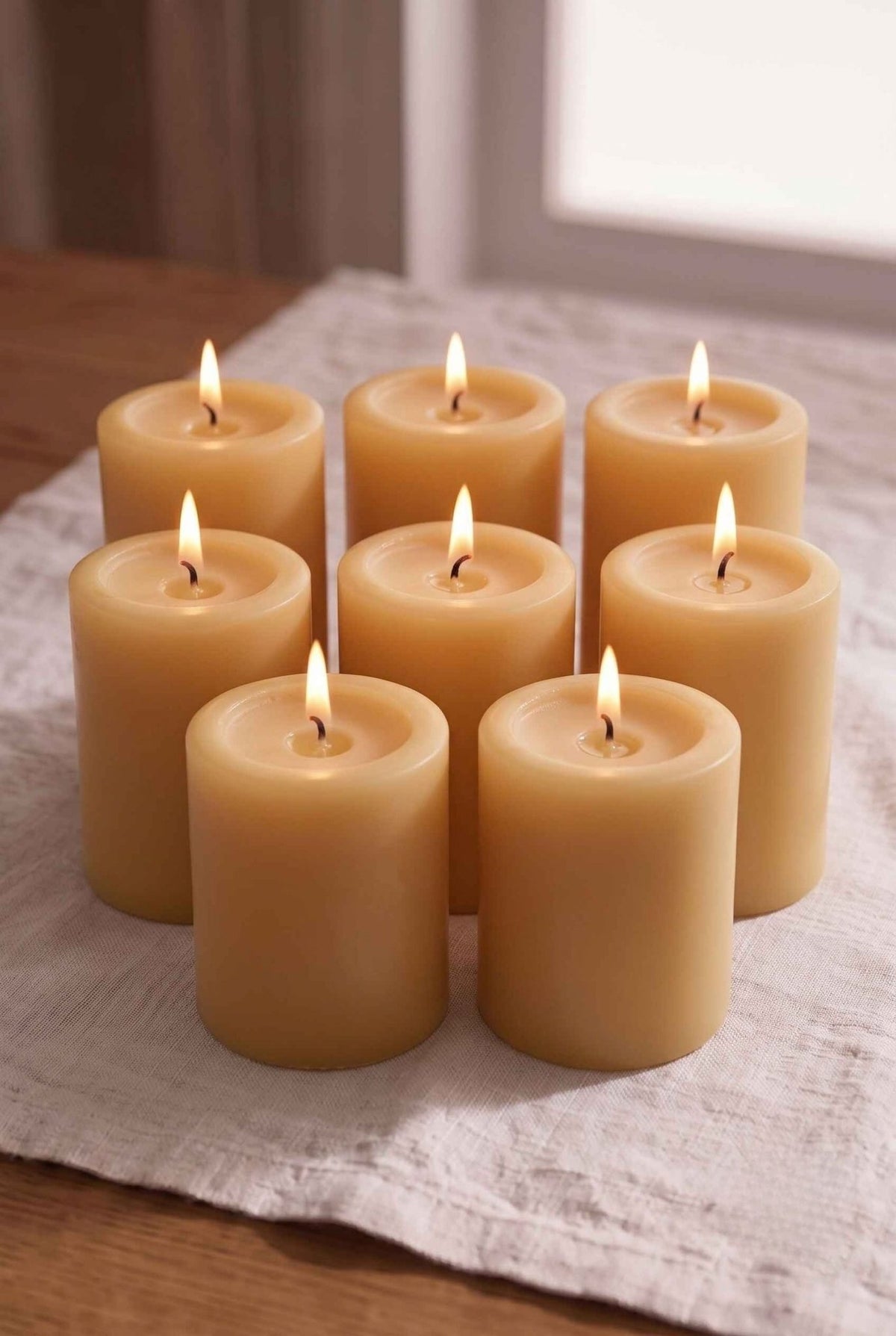 Unscented Pillar Candle Set | Decorative Home Candles – Outdoor Candles on Brown Living™. SKU: IVRPCSY8. Img 25.