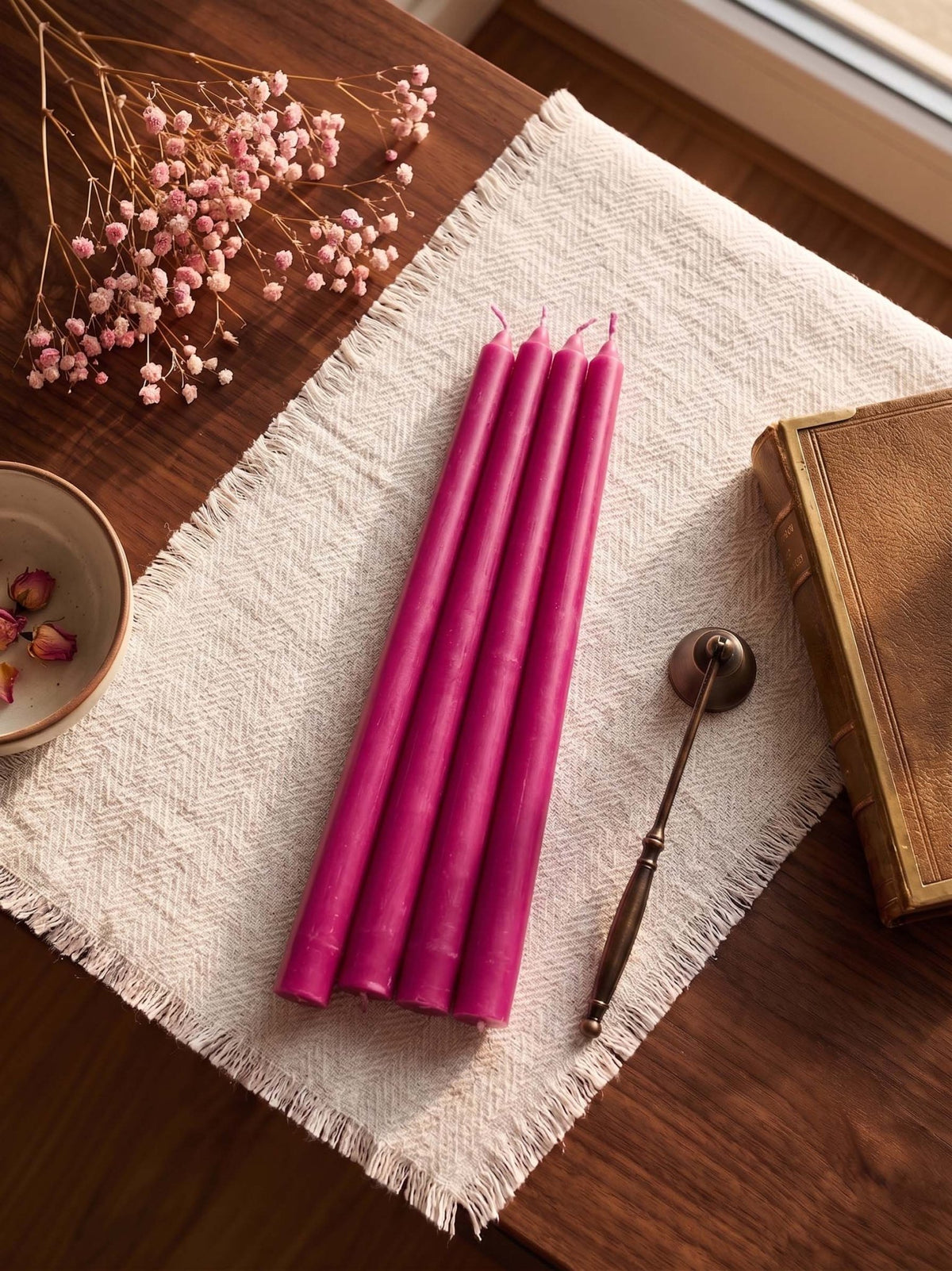 Unscented Taper Candle Set | Elegant Dinner Candles – Candles & Fragrances on Brown Living™. SKU: USTCSPK4. Img 9.