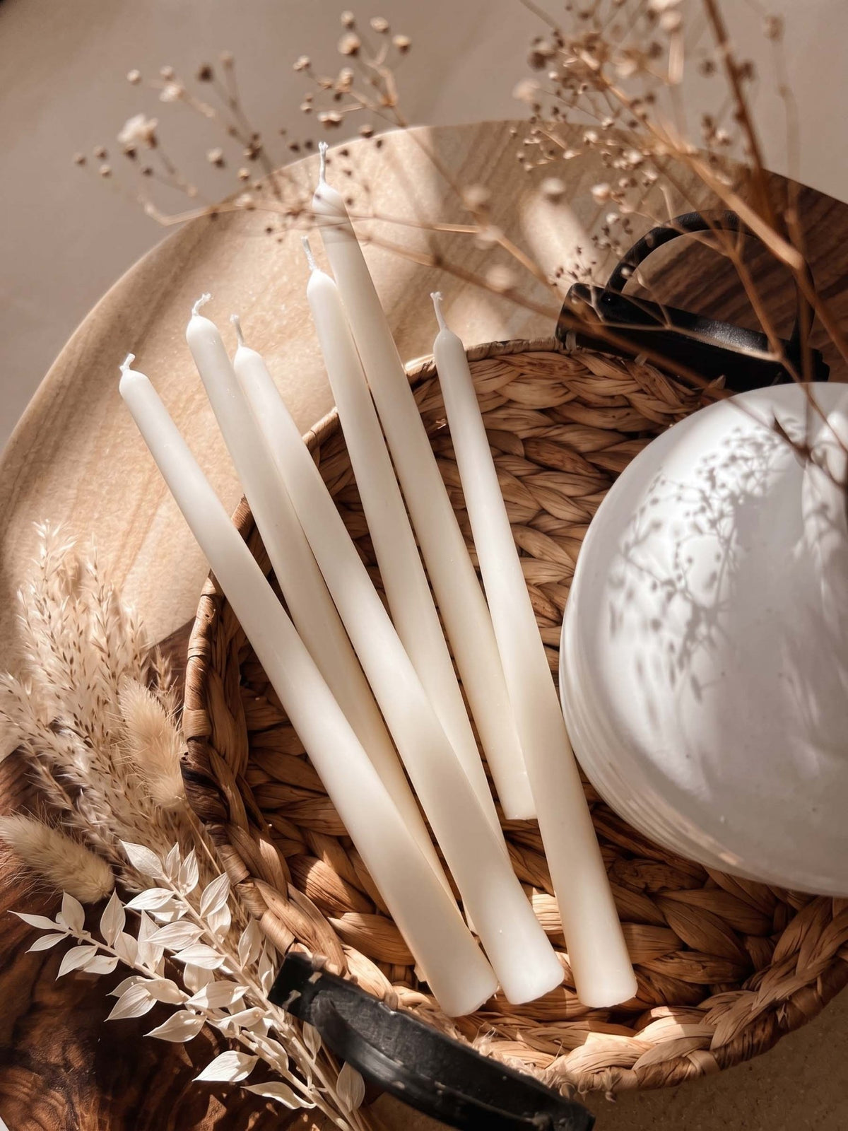Unscented Taper Candle Set | Elegant Dinner Candles – Candles & Fragrances on Brown Living™. SKU: USTCSW4. Img 1.