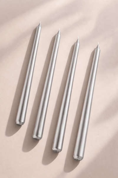 Unscented Taper Candles Set Of 4 Elegant Dinner Candles – Candles & Fragrances on Brown Living™. SKU: STCS. Img 4.