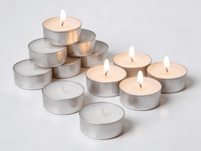 Unscented Tealight Candles Pack of 50 | Smokeless, Long - Lasting Wax – Candles & Fragrances on Brown Living™. SKU: TPCK50. Img 1.