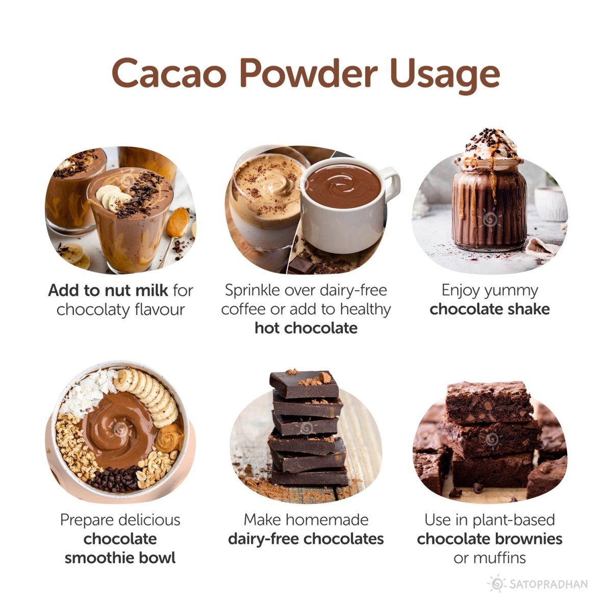 Unsweetened Cacao Powder - 100% Pure, Natural, Raw, Organic & Healthy – Cooking & Baking Supplies by SATOPRADHAN available on Brown Living™. . SKU: 1TC_CP - 1H. Img 3.