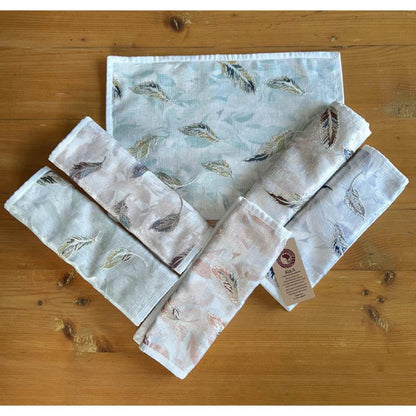 Upcycled Cloth Handwoven Table Mats – Set of 10 – Table Linens on Brown Living™. SKU: BL-IA-TM_1. Img 2.