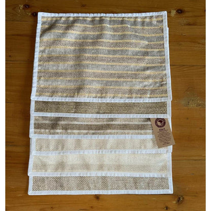Upcycled Cloth Handwoven Table Mats – Set of 10 – Table Linens on Brown Living™. SKU: BL-IA-TM_2. Img 3.