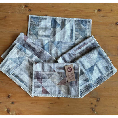 Upcycled Cloth Handwoven Table Mats – Set of 10 – Table Linens on Brown Living™. SKU: BL-IA-TM_4. Img 5.