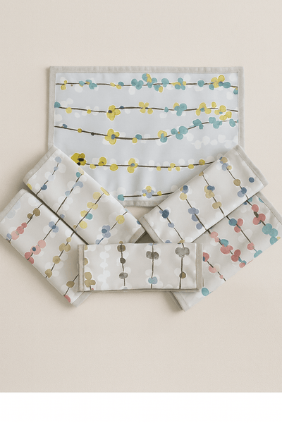 Upcycled Cloth Handwoven Table Mats – Set of 6 – Table Linens on Brown Living™. SKU: BL-IA-3. Img 2.