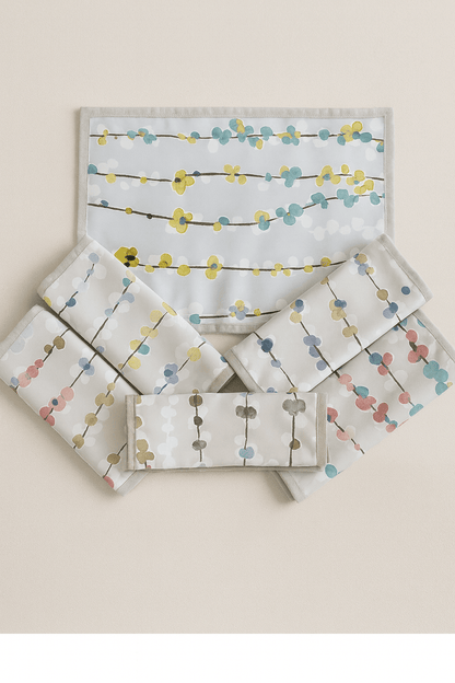 Upcycled Cloth Handwoven Table Mats – Set of 6 – Table Linens on Brown Living™. SKU: BL-IA-3. Img 2.