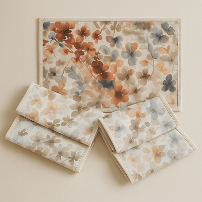 Upcycled Cloth Handwoven Table Mats – Set of 6 – Table Linens on Brown Living™. SKU: BL-IA-5. Img 1.