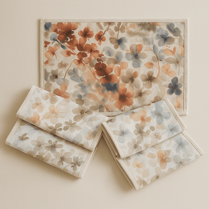 Upcycled Cloth Handwoven Table Mats – Set of 6 – Table Linens on Brown Living™. SKU: BL-IA-5. Img 1.