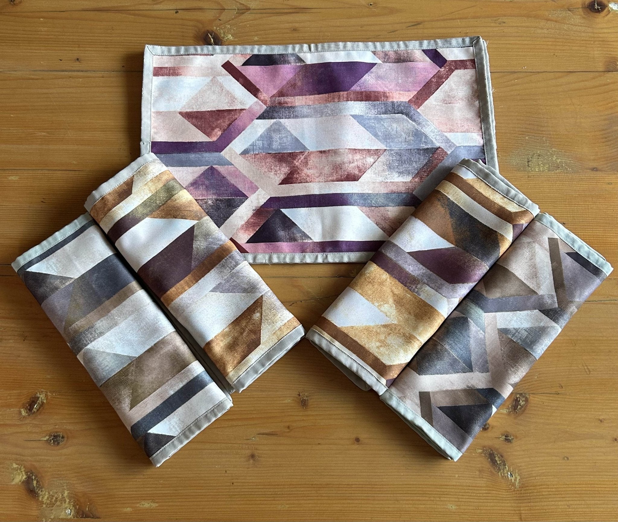 Upcycled Cloth Handwoven Table Mats – Set of 6 – Table Linens on Brown Living™. SKU: BL-IA-TM_4. Img 15.