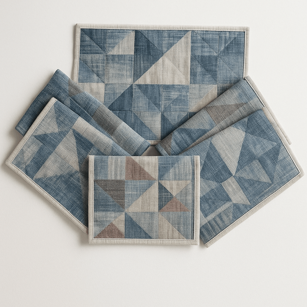 Upcycled Cloth Handwoven Table Mats – Set of 6 – Table Linens on Brown Living™. SKU: BL-IA-TM_4. Img 6.