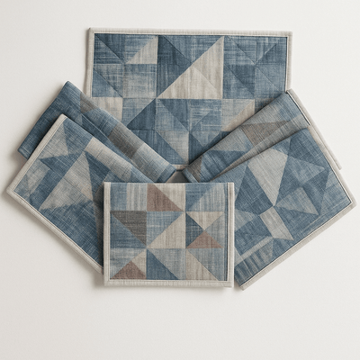 Upcycled Cloth Handwoven Table Mats – Set of 6 – Table Linens on Brown Living™. SKU: BL-IA-TM_4. Img 6.