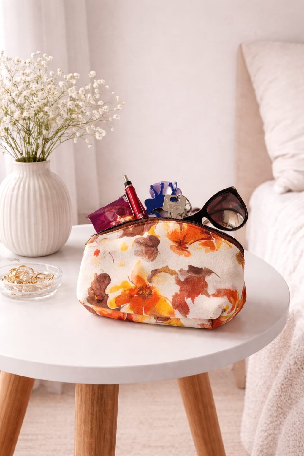 Upcycled Cloth Pouch Eco Friendly Multipurpose Organizer – Womens Accessories on Brown Living™. SKU: BL-IRAART-04N. Img 1.