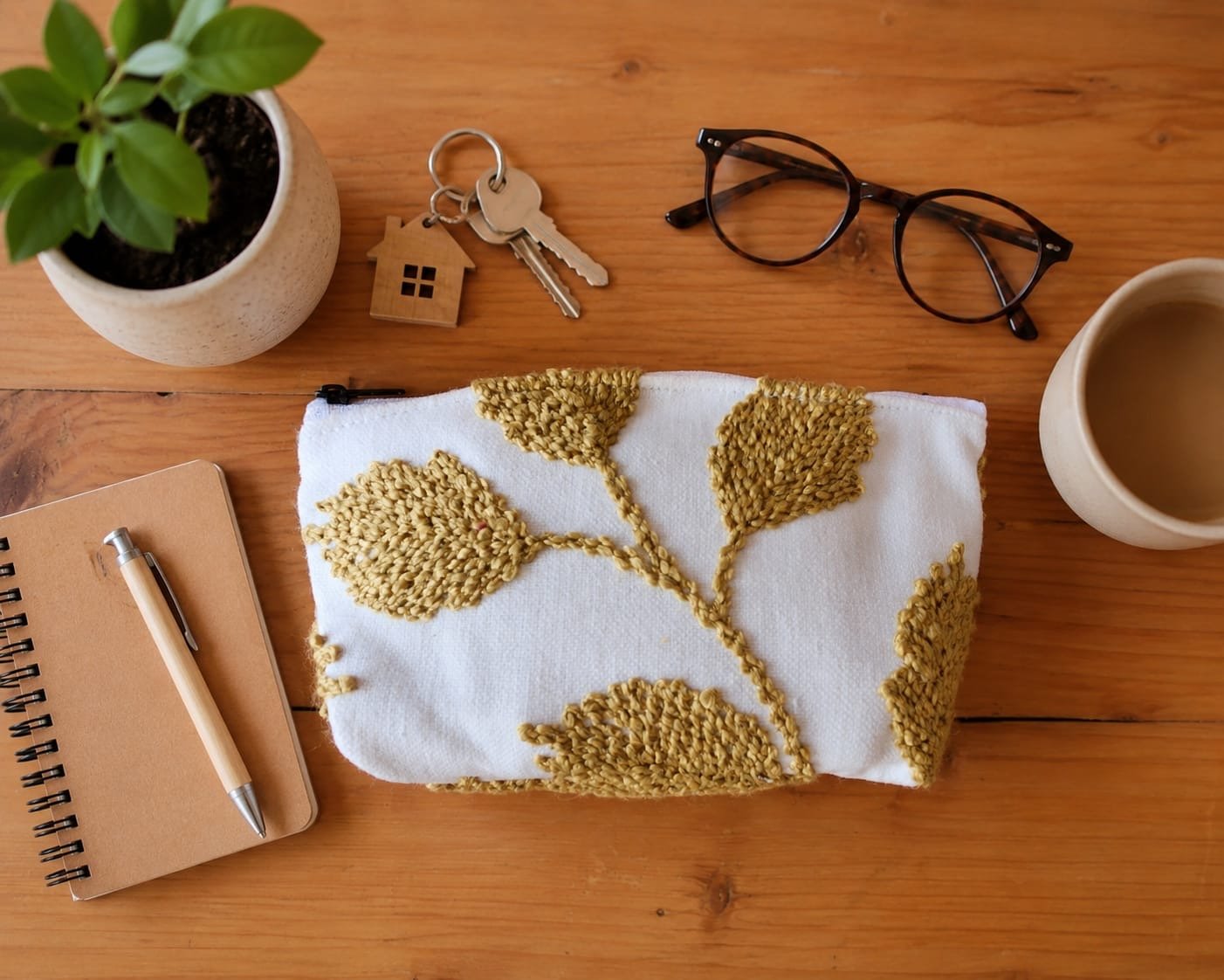 Upcycled Cloth Pouch Eco Friendly Multipurpose Organizer – Womens Accessories on Brown Living™. SKU: BL-IRAART-04N. Img 7.