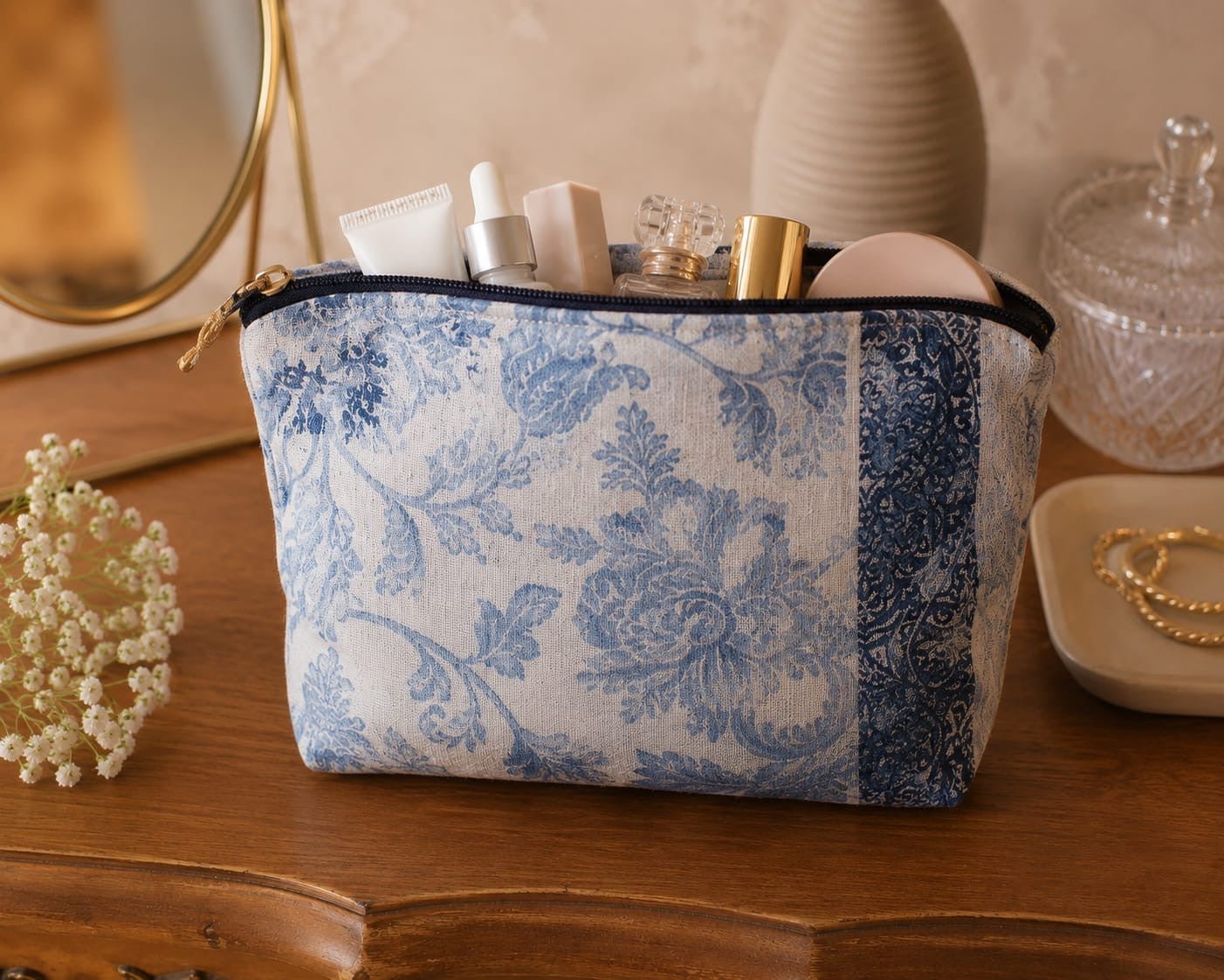 Upcycled Cloth Pouch Eco Friendly Multipurpose Organizer – Womens Accessories on Brown Living™. SKU: BL-IRAART-04N. Img 8.