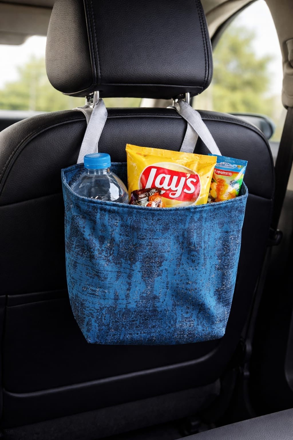 Upcycled Cloth & Satin Car Storage Bags Eco Friendly – Travel Accessories on Brown Living™. SKU: BL-IRAART-07BTD_Dark. Img 2.