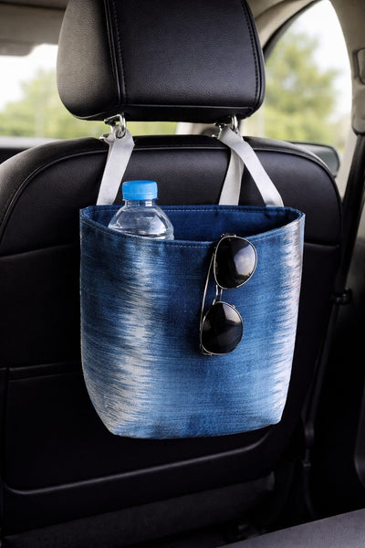 Upcycled Cloth & Satin Car Storage Bags Eco Friendly – Travel Accessories on Brown Living™. SKU: BL-IRAART-07BTD19. Img 5.